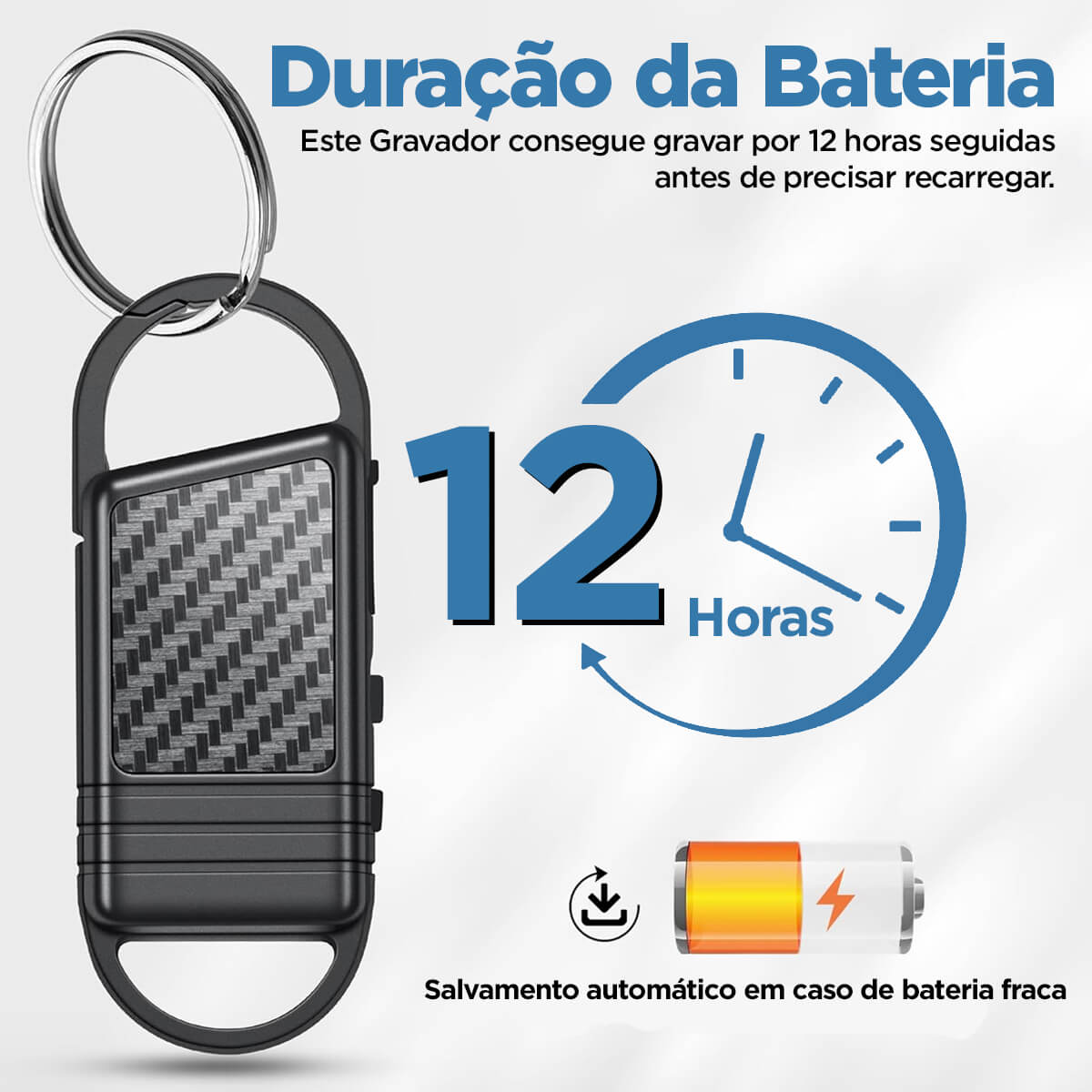 gravador espião disfarçado grava 12 horas seguidas