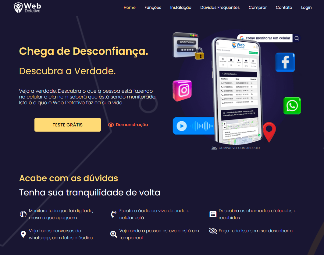 web detetive - Aplicativo rastreador de Instagram